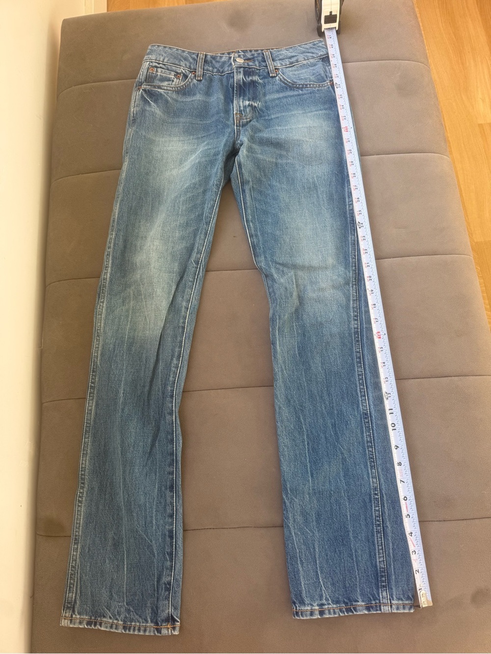 girlfriend collective faded light blue boyfriend jeans